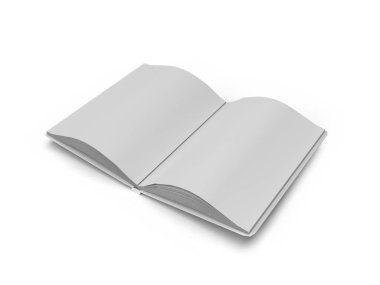 İzole Arkaplan Üzerine Açık Kitap 3D Görüntü Sahnesi