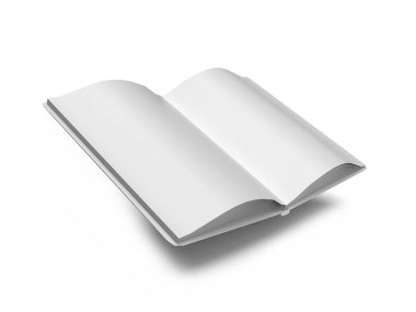 İzole Arkaplan Üzerine Açık Kitap 3D Görüntü Sahnesi