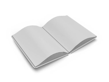 İzole Arkaplan Üzerine Açık Kitap 3D Görüntü Sahnesi