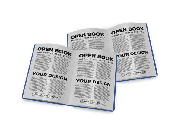 Open Book Illustrazione Mockup Scena Sfondo Isolato — Foto Stock