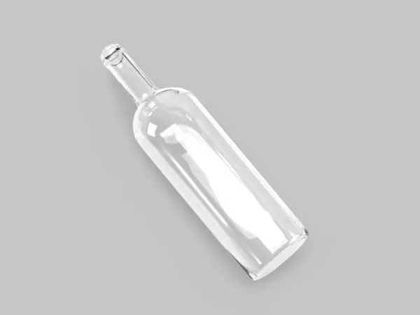 Botella Vidrio Largo Ilustración Mockup Escena Sobre Fondo Aislado — Foto de Stock