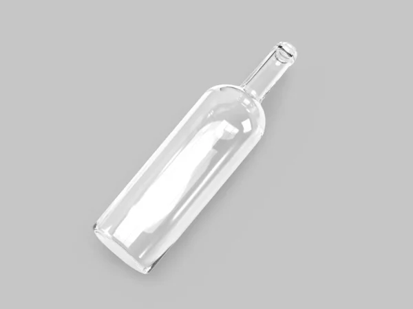 Long Glass Bottle Illusztráció Mockup Jelenet Elszigetelt Háttér — Stock Fotó