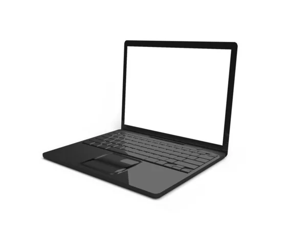 Laptop Komputer Ilustracja Scena Makieta Odosobnionym Tle — Zdjęcie stockowe