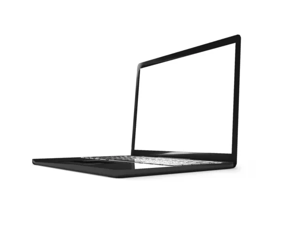 ラップトップコンピュータの3Dイラスト 単離された背景上のモックアップシーン — ストック写真