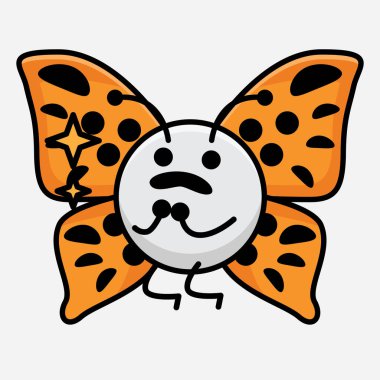 Kelebek Karakteri 'nin Güzel yüzlü, basit elli ve bacak çizgili tasviri İzole Arkaplanda