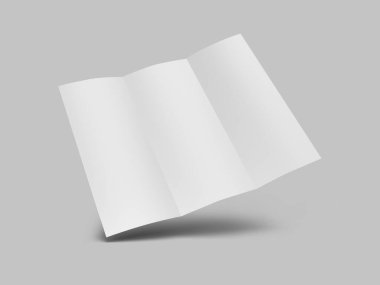 Üç Katlı Broşür 3 boyutlu Görüntü İzole Arkaplan Uygulaması