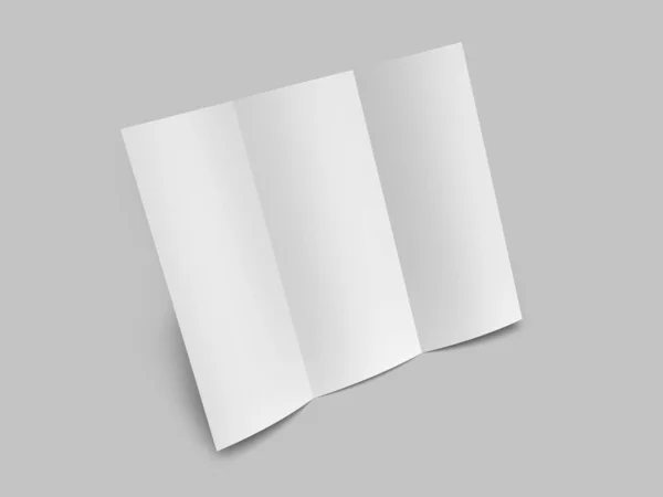 三つ折りパンフレット3Dイラスト Mockup Scene Isolated Background — ストック写真