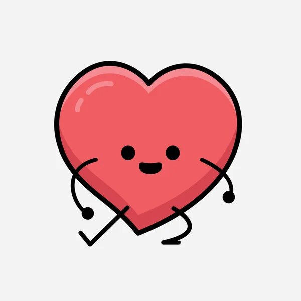 Heart Character Mascot Διάνυσμα Εικονογράφηση Απομονωμένο Φόντο — Διανυσματικό Αρχείο