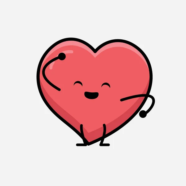 Personaje Del Corazón Mascota Vector Ilustración Sobre Fondo Aislado — Archivo Imágenes Vectoriales