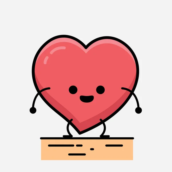 Personaje Del Corazón Mascota Vector Ilustración Sobre Fondo Aislado — Archivo Imágenes Vectoriales