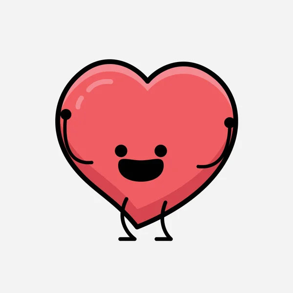 Personaje Del Corazón Mascota Vector Ilustración Sobre Fondo Aislado — Archivo Imágenes Vectoriales