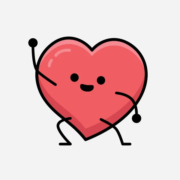 Heart Character Mascot Vector Illustration Isolated Background — Stock vektor