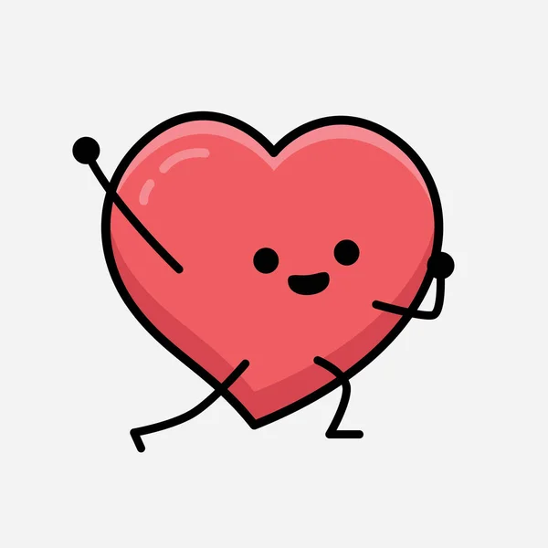 Heart Character Mascot Vector Illustration Isolated Background — Wektor stockowy