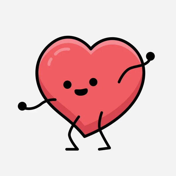Heart Character Mascot Vector Illustration Isolated Background — Wektor stockowy