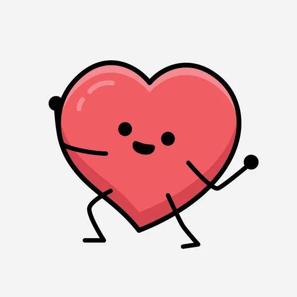 Personaje Del Corazón Mascota Vector Ilustración Sobre Fondo Aislado — Vector de stock