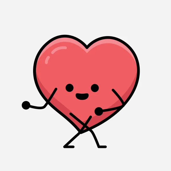 Personaje Del Corazón Mascota Vector Ilustración Sobre Fondo Aislado — Archivo Imágenes Vectoriales