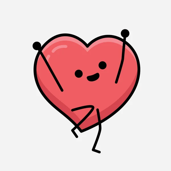 Heart Character Mascot Vektor Illustration Isolerad Bakgrund — Stock vektor
