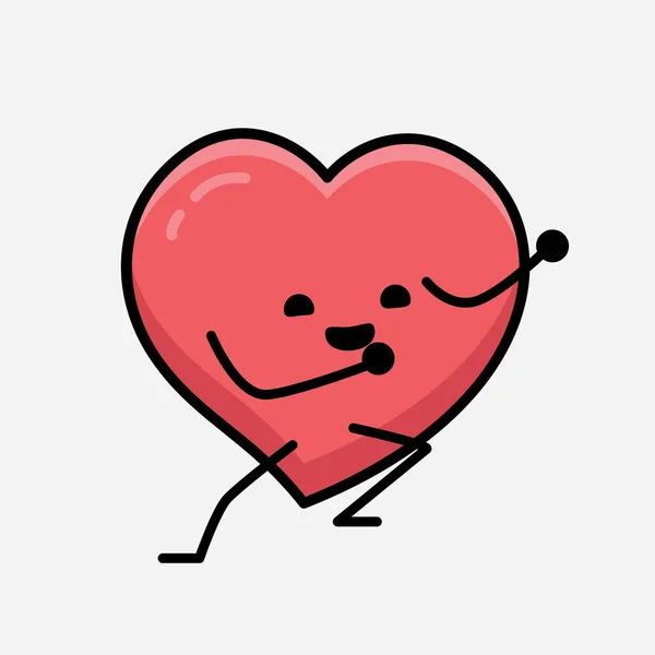 Heart Character Mascot Vector Illustration Isolated Background — Stock vektor