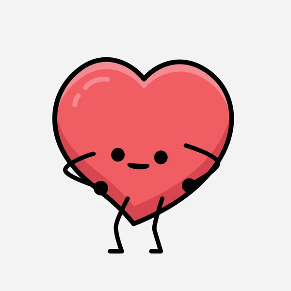 Heart Character Mascot Vector Illustration Isolated Background — 图库矢量图片