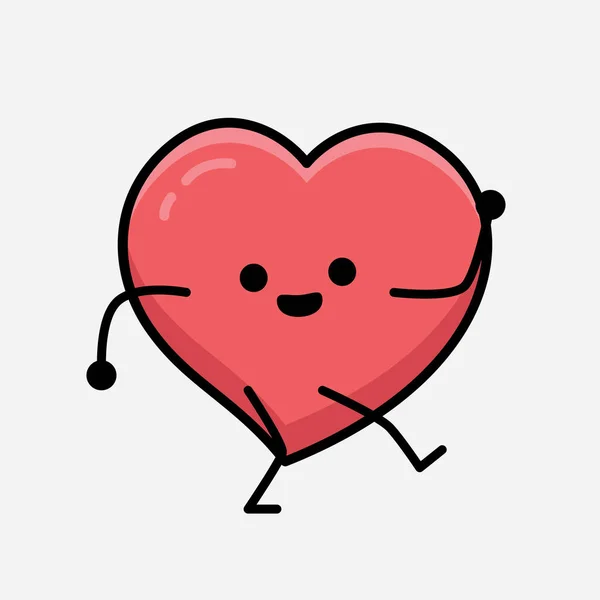 Heart Character Mascot Vektor Illustration Isolerad Bakgrund — Stock vektor