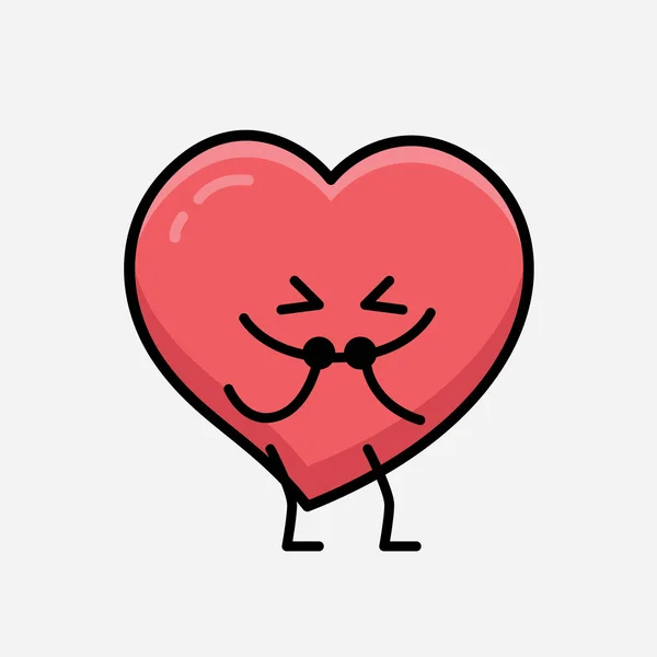 Personaje Del Corazón Mascota Vector Ilustración Sobre Fondo Aislado — Archivo Imágenes Vectoriales