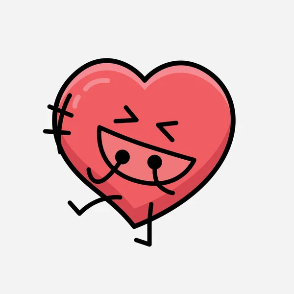 Personaje Del Corazón Mascota Vector Ilustración Sobre Fondo Aislado — Archivo Imágenes Vectoriales