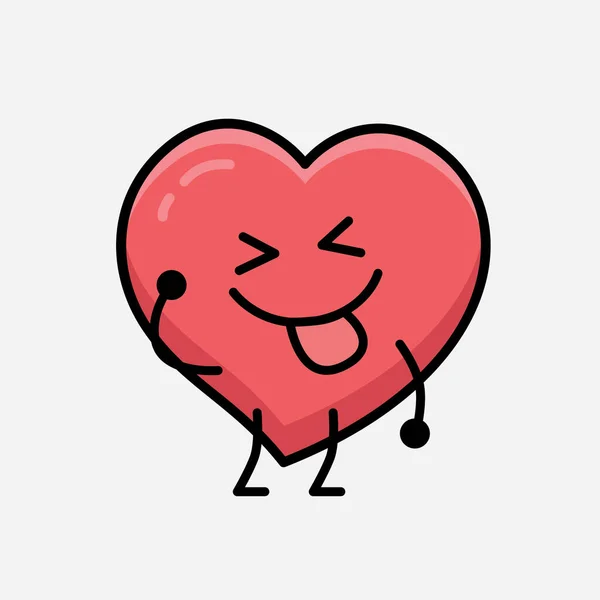 Векторная Иллюстрация Персонажа Сердца Изолированном Фоне — стоковый вектор