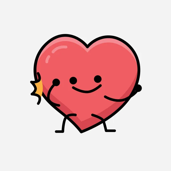 Heart Character Mascot Vector Illustration Isolated Background — Stockvektor