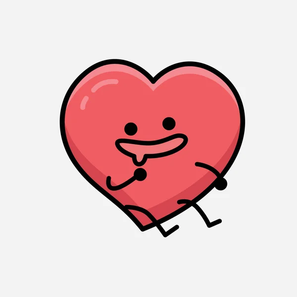 Heart Character Mascot Vector Illustration Isolated Background — Wektor stockowy