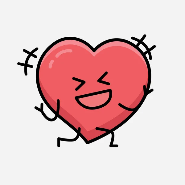 Heart Character Mascot Vektor Illustration Isolerad Bakgrund — Stock vektor