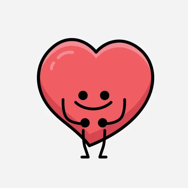Personaje Del Corazón Mascota Vector Ilustración Sobre Fondo Aislado — Vector de stock
