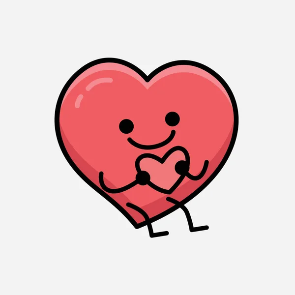 Heart Character Mascot Vektor Illustration Isolerad Bakgrund — Stock vektor