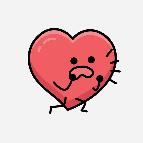 Maskot Znaků Srdce Vektorové Ilustrace Izolovaném Pozadí — Stockový vektor
