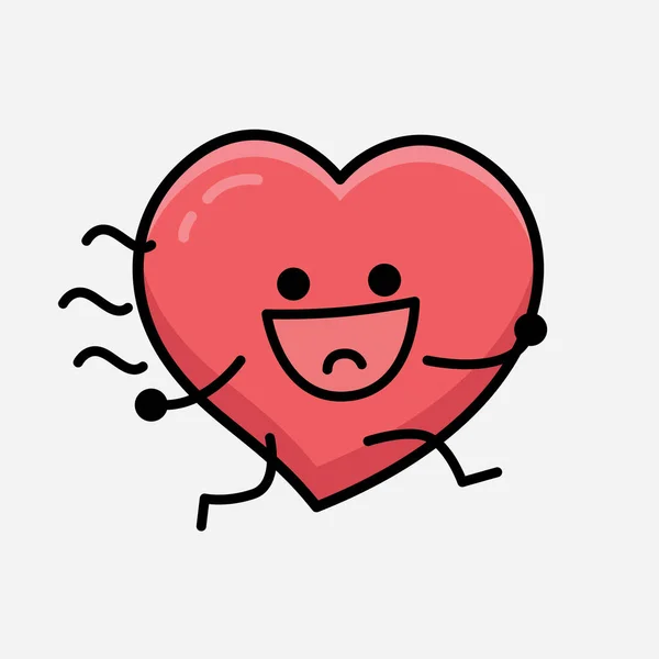 Heart Character Mascot Vector Illustration Isolated Background — 图库矢量图片