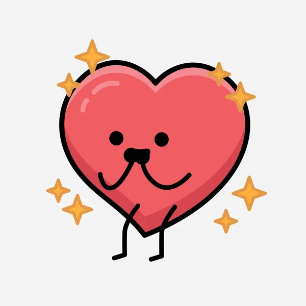 Heart Character Mascot Vector Illustration Isolated Background —  Vetores de Stock