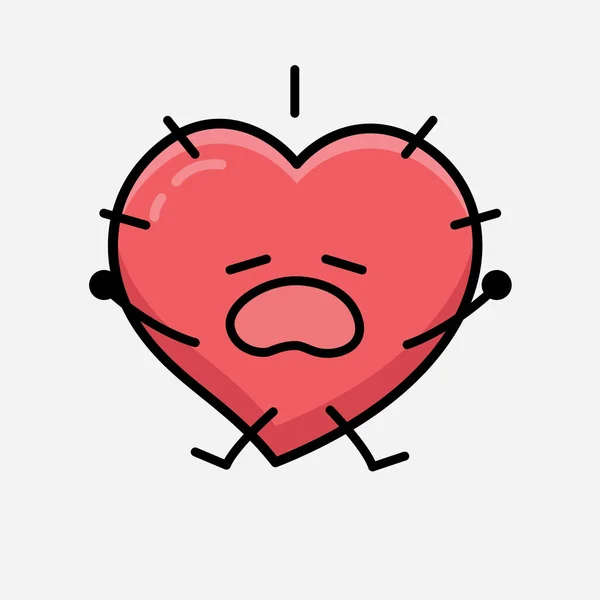 Personaje Del Corazón Mascota Vector Ilustración Sobre Fondo Aislado — Archivo Imágenes Vectoriales