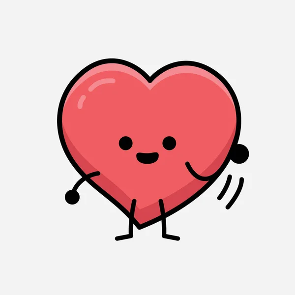 Heart Character Mascot Vector Illustration Isolated Background — Vettoriale Stock