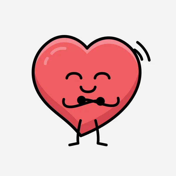 Heart Character Mascot Vektor Illustration Isolerad Bakgrund — Stock vektor