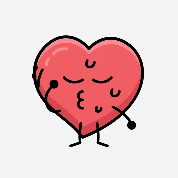 Heart Character Mascot Vektor Illustration Isolerad Bakgrund — Stock vektor