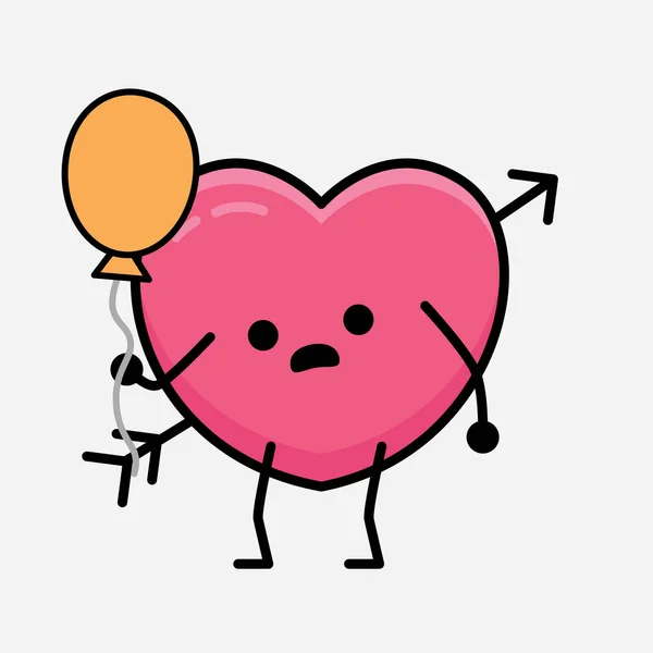 Corazón Con Flecha Mascota Personaje Vector Ilustración Sobre Fondo Aislado — Archivo Imágenes Vectoriales
