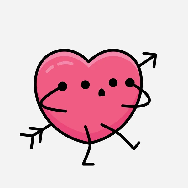 Heart Arrow Mascot Character Vector Illustration Isolated Background — Stock Vector