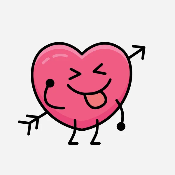 Heart Arrow Mascot Character Vector Illustration Isolated Background — стоковый вектор