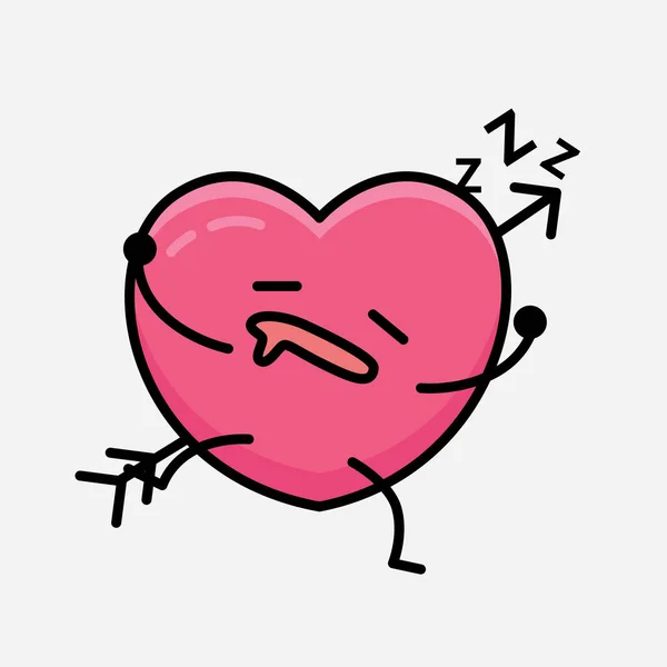 Mascotte Coeur Avec Flèche Illustration Vectorielle Caractères Sur Fond Isolé — Image vectorielle