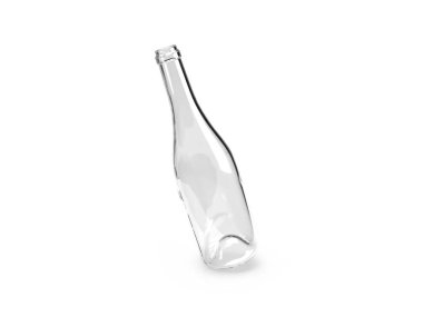 Camdan Şişe 3D Görüntü İzole Arkaplan Sahnesi