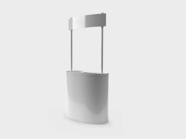 Olay Masası Booth 3D Görüntü Yapılandırma İzole Arkaplan Sahnesi