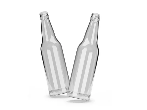 Botella Vidrio Ilustración Escena Burlona Sobre Fondo Aislado — Foto de Stock