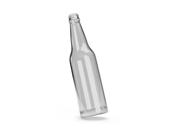 孤立背景下的玻璃瓶3D解说模拟场景 — 图库照片