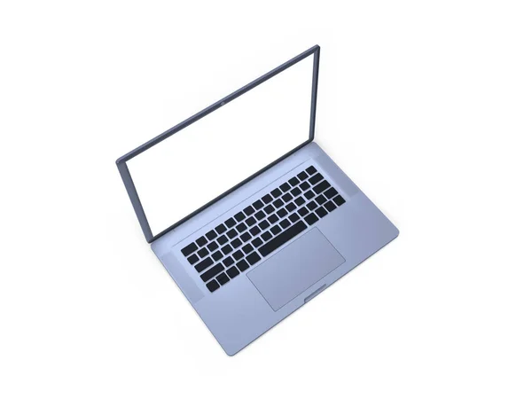 Laptop Computer Illusztráció Mockup Jelenet Izolált Háttér — Stock Fotó