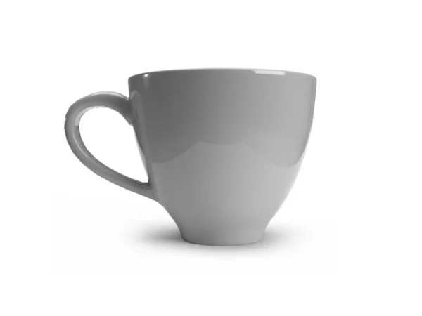 咖啡与茶杯3D解说模拟孤立背景下的场景 — 图库照片