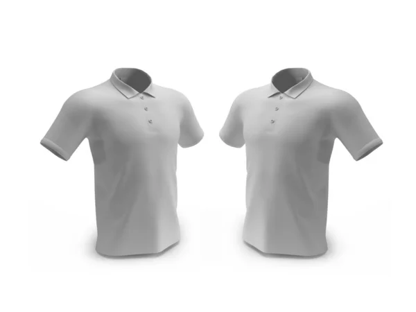 孤立背景下的Polo Shirt 3D图解模拟场景 — 图库照片